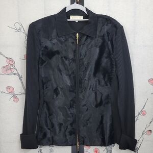 Escada Wool/Cotton Zip Front Blazer Size 38